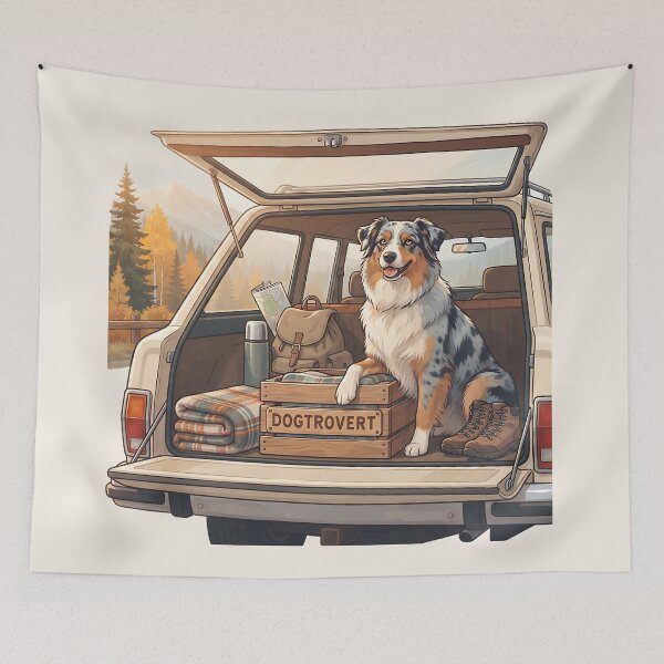 Item preview, Vintage Dogtrovert Aussie Road Trip Art designed and sold by MythicCotton.