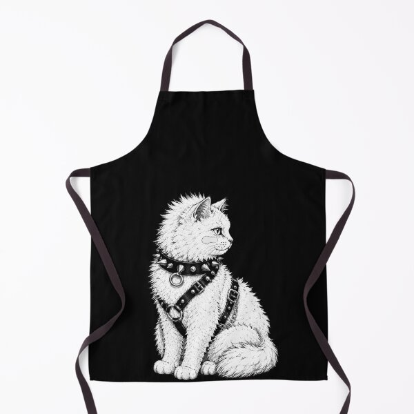 Item preview, Funny Punk Goth Fluffy Cat Spiked Collar Harness Art designed and sold by elderberry.