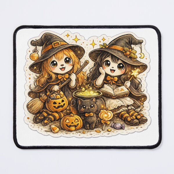 Item preview, Cute Little Witches Halloween | Kawaii stickers designed and sold by Collins Design.