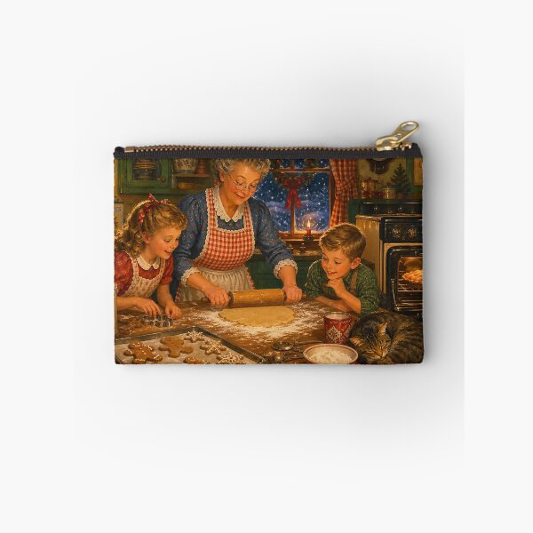 Item preview, 1940s Grandma's Kitchen Christmas Eve Cozy Vintage Holiday Illustration designed and sold by acceleratorhams.
