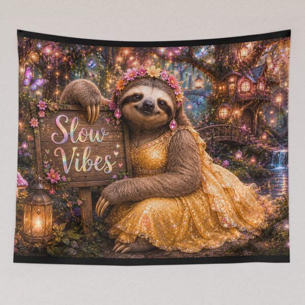 Item preview, Slow Vibes – Whimsical Sloth in an Enchanted Forest designed and sold by Edenglow Prints & Peculiars.