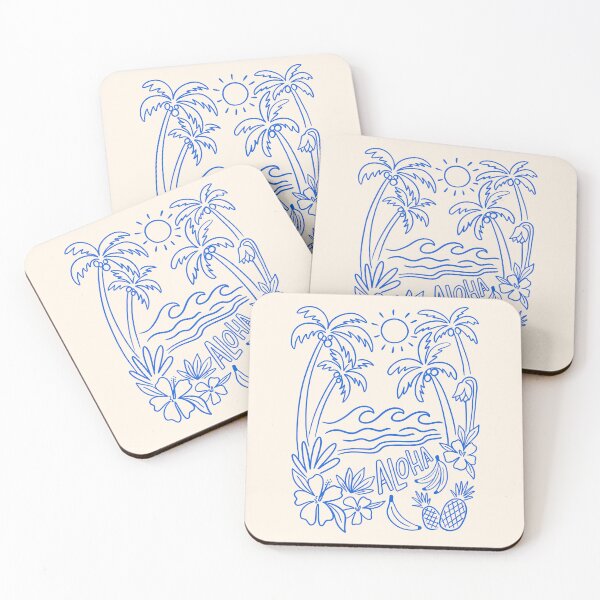 Item preview, Aloha Tropical Summer Line Art designed and sold by mauikauai.
