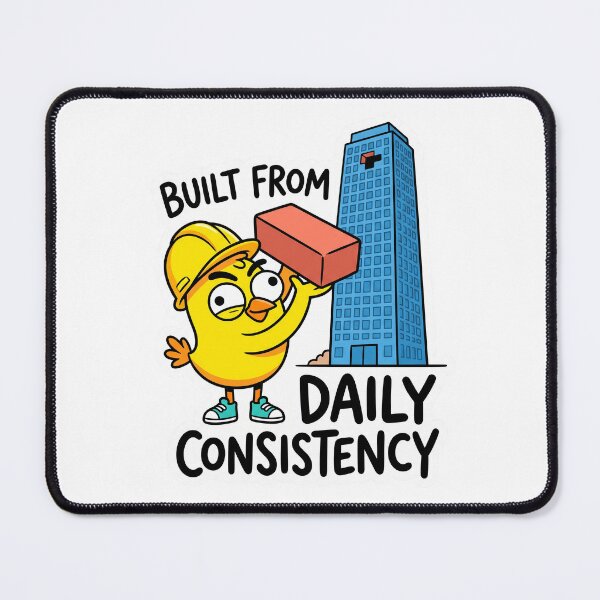 Item preview, Built From Daily Consistency Funny Motivation Construction Duck Cartoon Design designed and sold by CreativeArtisanPrints Shop.