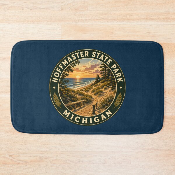 Item preview, Hoffmaster State Park Michigan Illustration Travel Art Badge designed and sold by KrisSidDesigns.