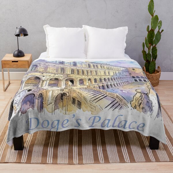 Item preview, Venice Italy Doges Palace Courtyard Watercolor Art designed and sold by NareArt.