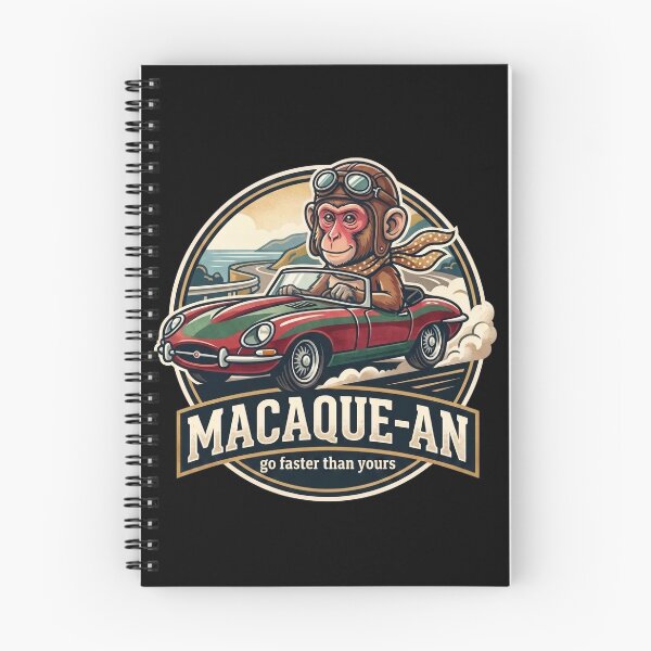 Item preview, Sophisticated Monkey Driving Vintage Sports Car Macaque-an Pun Gift designed and sold by khaled-bahaa.