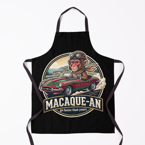 Item preview, Sophisticated Monkey Driving Vintage Sports Car Macaque-an Pun Gift designed and sold by khaled-bahaa.
