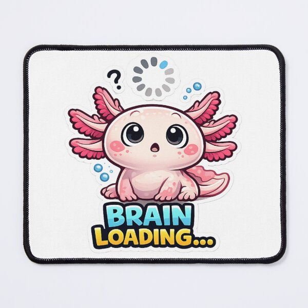 Item preview, Cute Brain Loading Axolotl Sticker designed and sold by Herodestroyer.