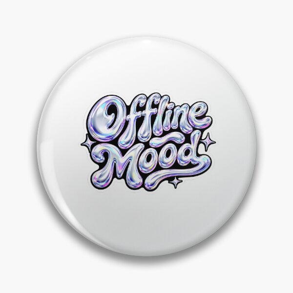 Item preview, Offline Mood Liquid Chrome Y2K Typography Sticker designed and sold by crazyhome.