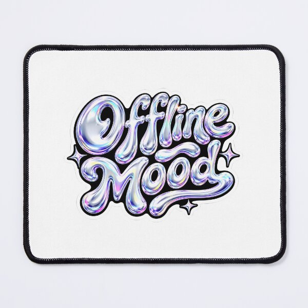 Item preview, Offline Mood Liquid Chrome Y2K Typography Sticker designed and sold by crazyhome.