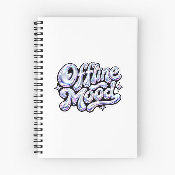 Item preview, Offline Mood Liquid Chrome Y2K Typography Sticker designed and sold by crazyhome.