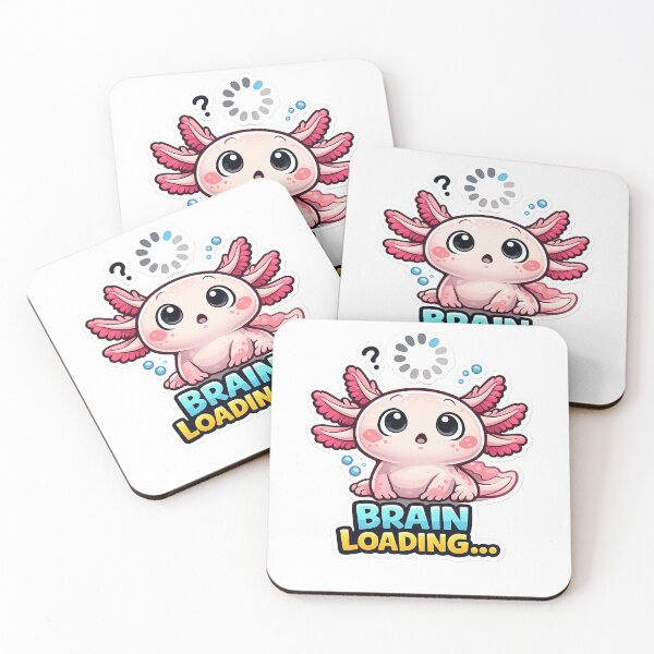Item preview, Cute Brain Loading Axolotl Sticker designed and sold by Herodestroyer.