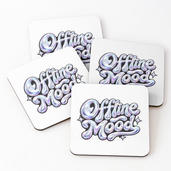 Item preview, Offline Mood Liquid Chrome Y2K Typography Sticker designed and sold by crazyhome.