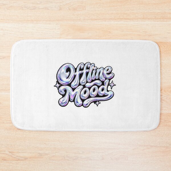 Item preview, Offline Mood Liquid Chrome Y2K Typography Sticker designed and sold by crazyhome.