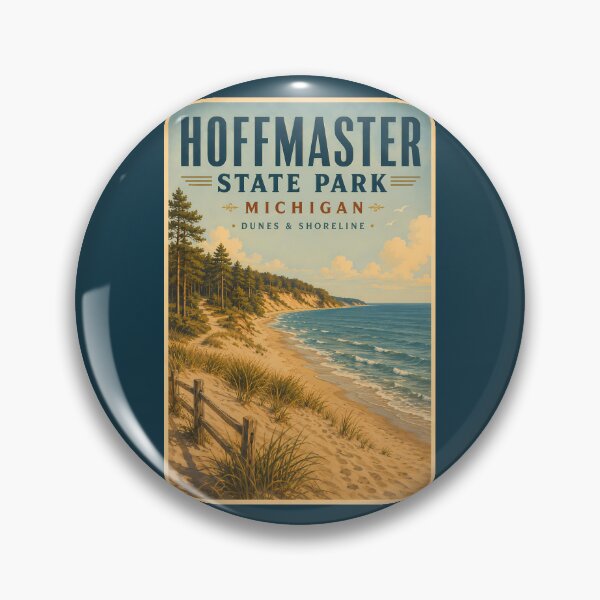 Item preview, Hoffmaster State Park Michigan Illustration Travel Art Vintage designed and sold by KrisSidDesigns.