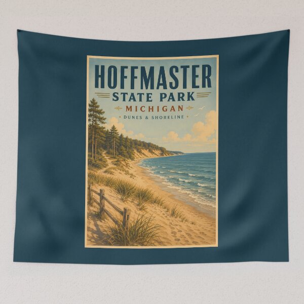 Item preview, Hoffmaster State Park Michigan Illustration Travel Art Vintage designed and sold by KrisSidDesigns.