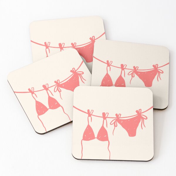 Item preview, Red Bikini Clothesline Line Art designed and sold by mauikauai.