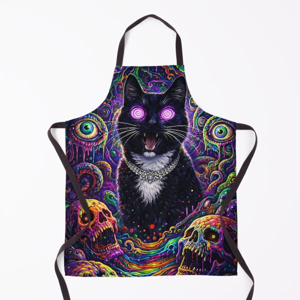Item preview, Hypnotic Black Cat in a Neon Nightmare designed and sold by OneStepFromArt.