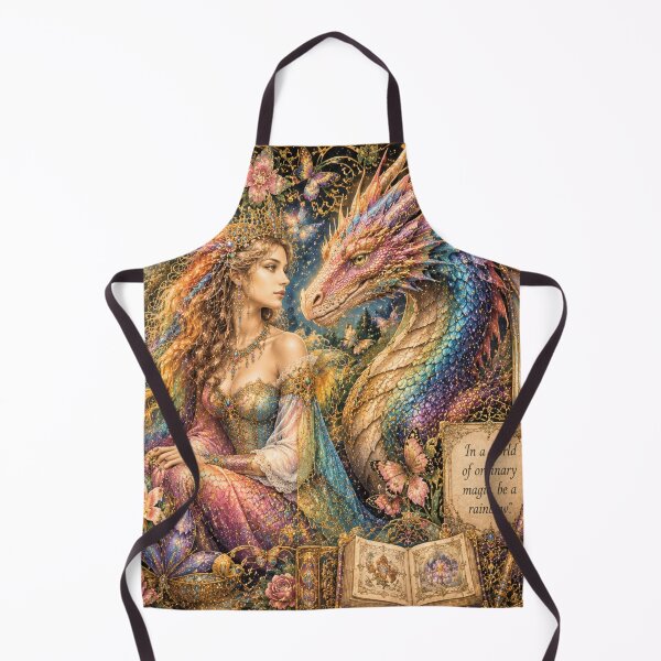 Item preview, Rainbow Dragon & Enchanted Princess – Magical Fantasy Art designed and sold by Edenglow Prints & Peculiars.