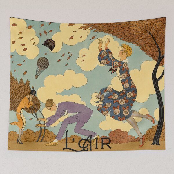 Item preview, George Barbier L'Air - Art Deco Vintage Wind Illustration for Retro Art Lovers designed and sold by RickE.