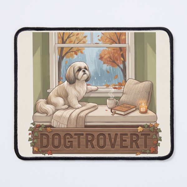 Item preview, Cozy Dogtrovert Shih Tzu Autumn Rain Window designed and sold by MythicCotton.