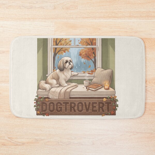 Item preview, Cozy Dogtrovert Shih Tzu Autumn Rain Window designed and sold by MythicCotton.