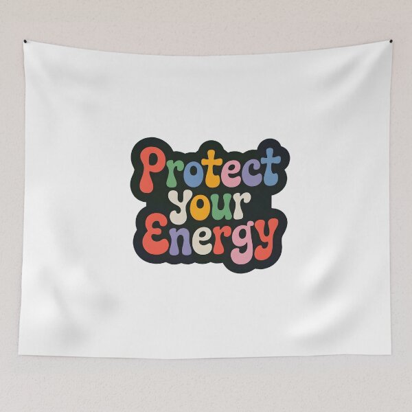 Item preview, Protect Your Energy Groovy Vintage Retro Typography Sticker designed and sold by crazyhome.