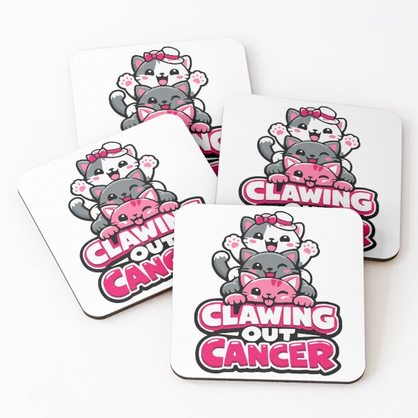 Item preview, Clawing Out Cancer Kitten Trio Pink Ribbon Sticker designed and sold by Simon-art-land.