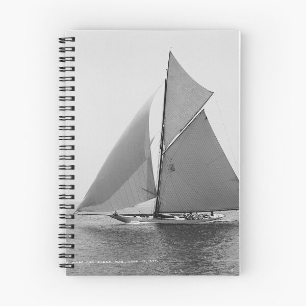 Item preview, Wasp and Queen Mab, June 19, 1897 sailing yachts America's Cup nautical maritime fine art black and white vintage photograph designed and sold by Astrid Arkhangelsky.