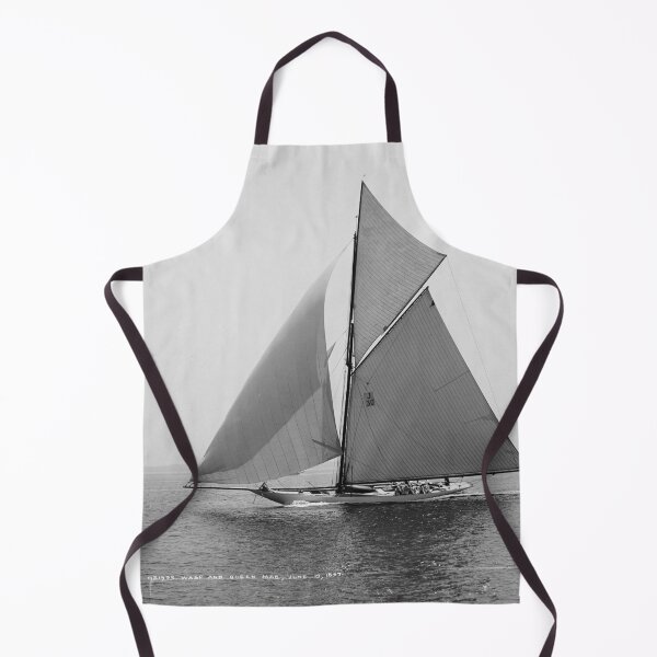 Item preview, Wasp and Queen Mab, June 19, 1897 sailing yachts America's Cup nautical maritime fine art black and white vintage photograph designed and sold by Astrid Arkhangelsky.