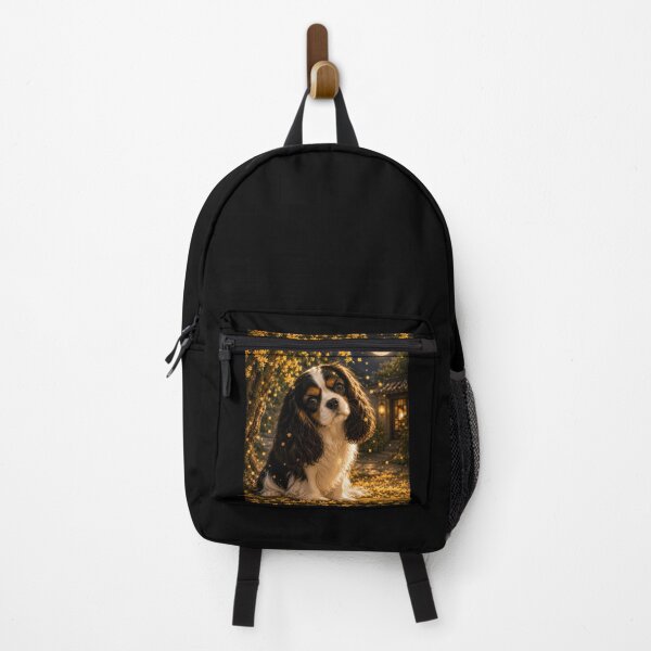 Item preview, Moonlit Tricolor Cavalier King Charles Spaniel Under Osmanthus Blossoms | Dreamy Night Dog Portrait designed and sold by ManJiangHong.