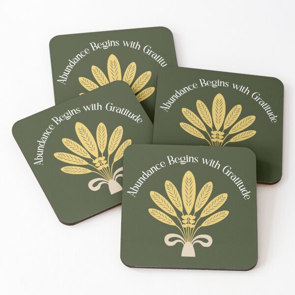 Item preview, Abundance Begins With Gratitude Inspirational Wheat Design designed and sold by Sachie's Studio.