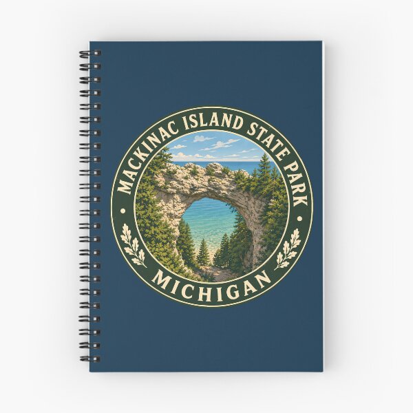 Item preview, Mackinac Island State Park Michigan Illustration Travel Art Badge designed and sold by KrisSidDesigns.