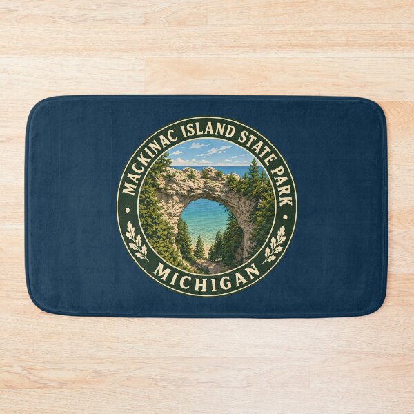 Item preview, Mackinac Island State Park Michigan Illustration Travel Art Badge designed and sold by KrisSidDesigns.