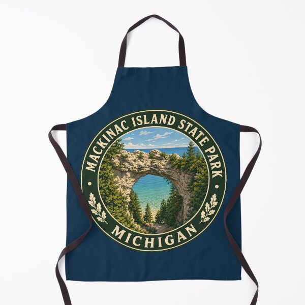 Item preview, Mackinac Island State Park Michigan Illustration Travel Art Badge designed and sold by KrisSidDesigns.