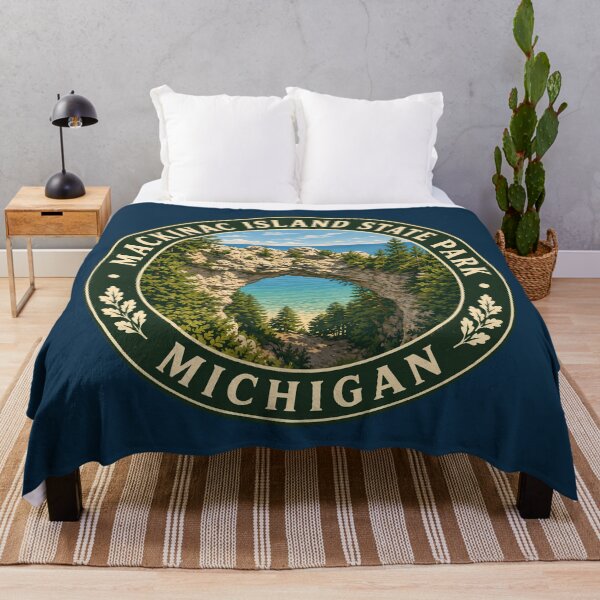 Item preview, Mackinac Island State Park Michigan Illustration Travel Art Badge designed and sold by KrisSidDesigns.