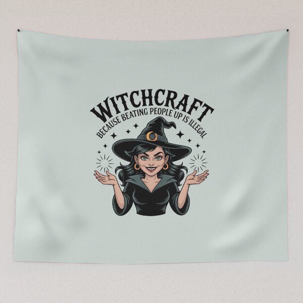 Item preview, Witchcraft: Because Beating People Up Is Illegal – Funny Halloween Witch Design designed and sold by Jollys-ArtShop.