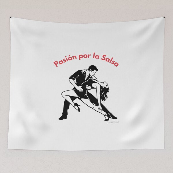 Item preview, Pasión por la Salsa – Red Typography Minimalist Salsa Dance Couple, Elegant Deep Dip Silhouette, Latin Ballroom Dancers Apparel Graphic Sticker designed and sold by SmartPuns.