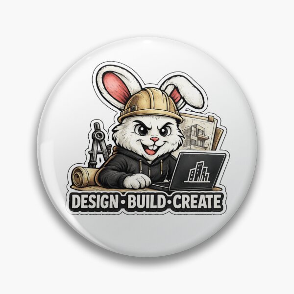 Item preview, Funny Architect Bunny Sticker | Design Build Create | Construction Rabbit Cartoon designed and sold by bunnymode.