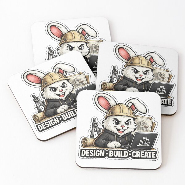 Item preview, Funny Architect Bunny Sticker | Design Build Create | Construction Rabbit Cartoon designed and sold by bunnymode.