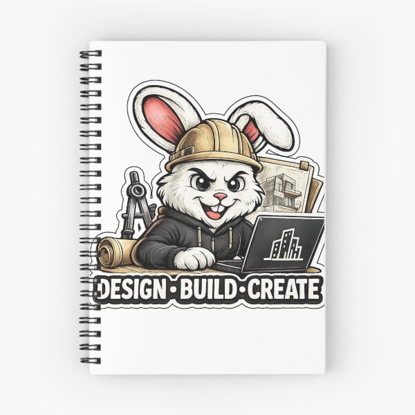 Artikelvorschau, Lustiger Architektenhasen-Aufkleber | Entwerfen, Bauen, Gestalten | Bauhasen-Cartoon entworfen und verkauft von bunnymode.