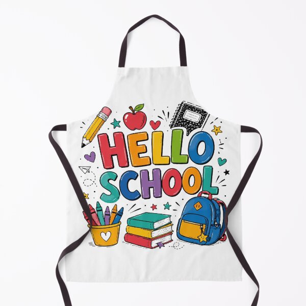 Item preview, Hello School Sticker T-shirt | Cute Back to School Design | Colorful School Supplies Illustration designed and sold by Sunday.Supply.