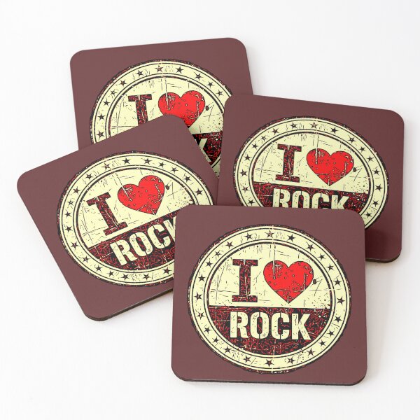 Item preview, I Love Rock | Vintage Heart Rock Grunge Seal designed and sold by AstronautMerch.