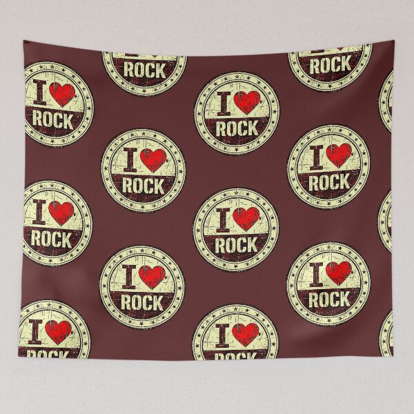 Item preview, I Love Rock | Vintage Heart Rock Grunge Seal designed and sold by AstronautMerch.