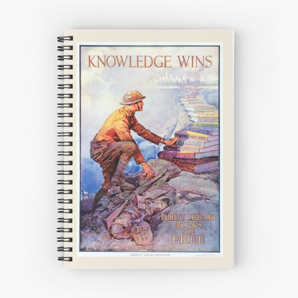 Item preview, WWI Knowledge Wins Poster Print | Public Library Books Are Free! designed and sold by Vintage Poster Supply.