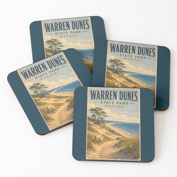 Item preview, Warren Dunes State Park Michigan Illustration Travel Art Vintage designed and sold by KrisSidDesigns.