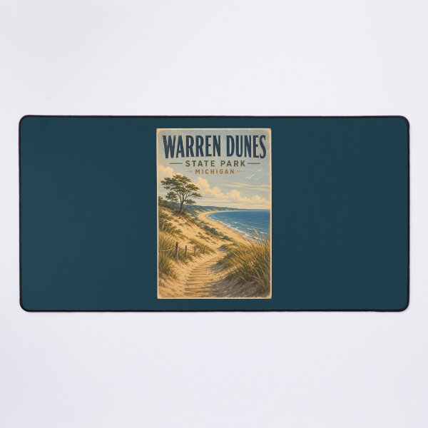 Item preview, Warren Dunes State Park Michigan Illustration Travel Art Vintage designed and sold by KrisSidDesigns.