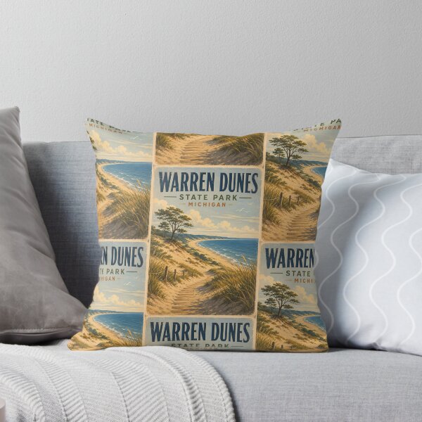 Item preview, Warren Dunes State Park Michigan Illustration Travel Art Vintage designed and sold by KrisSidDesigns.