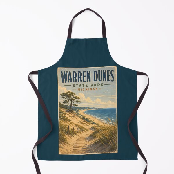 Item preview, Warren Dunes State Park Michigan Illustration Travel Art Vintage designed and sold by KrisSidDesigns.