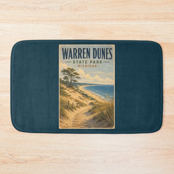 Item preview, Warren Dunes State Park Michigan Illustration Travel Art Vintage designed and sold by KrisSidDesigns.